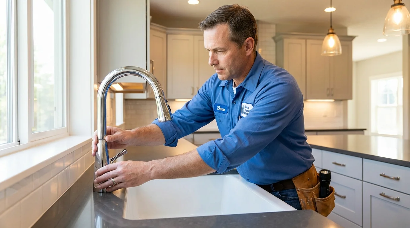 Kitchen faucet installation by Johns Plumbing LLC in Colonial Beach